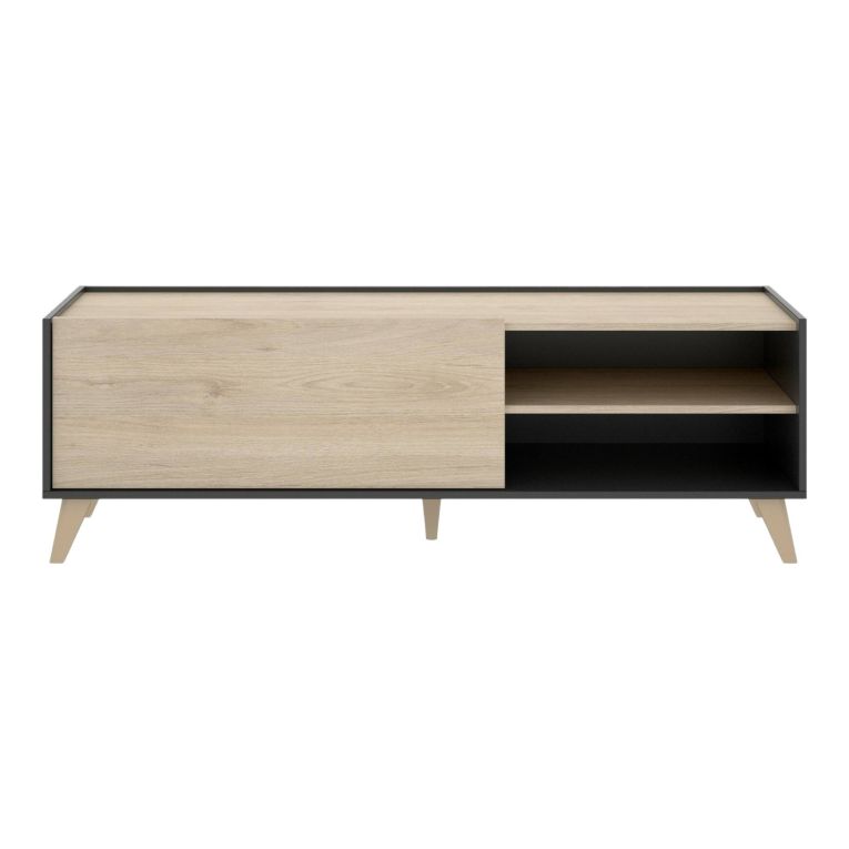 Porta TV rovere e antracite 155x43x47h cm modulabile - Allesia
