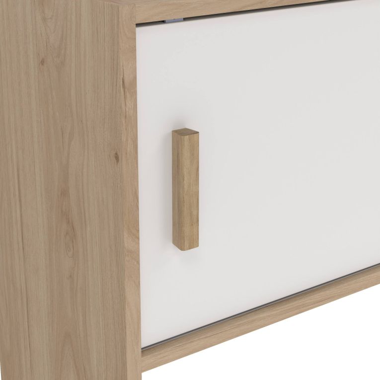 Porta TV rovere e bianco 158x48x180h cm 2 ante - Nicosia