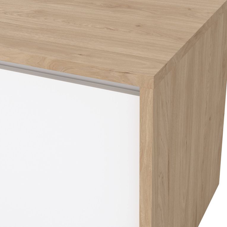 Porta TV rovere e bianco lucido 178x48x51h cm 2 ante e 1 cassetto - Ambivere