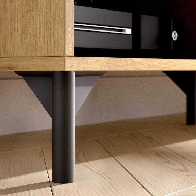 Porta TV rovere nodi e antracite 164x39x48h cm modulabile - Aras