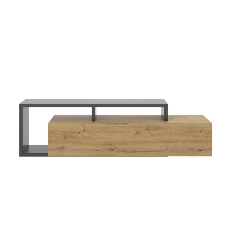 Porta TV rovere nodi e antracite 165x40x46h cm modulabile - Argon