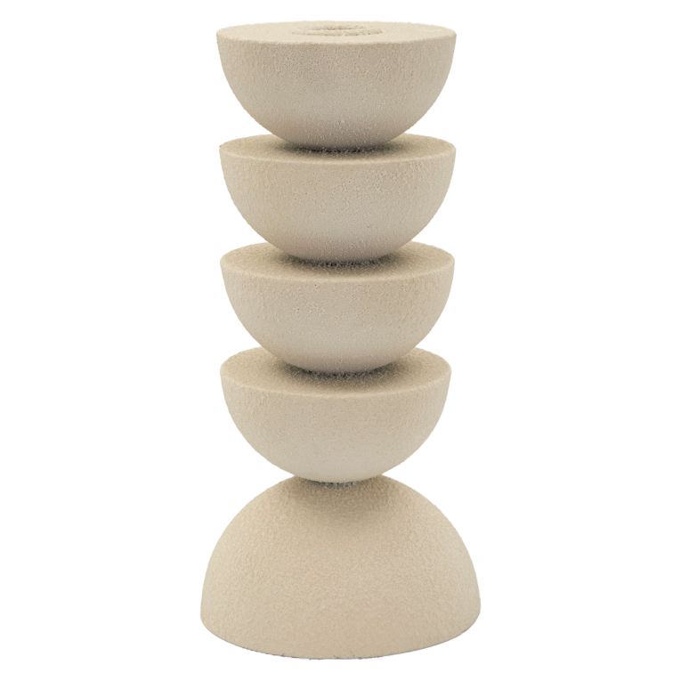 Portacandela Bianco Crema Sfumatura Colore Struttura Crema, - Faratite
