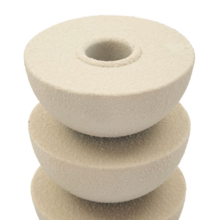 Portacandela Bianco Crema Sfumatura Colore Struttura Crema, - Faratite