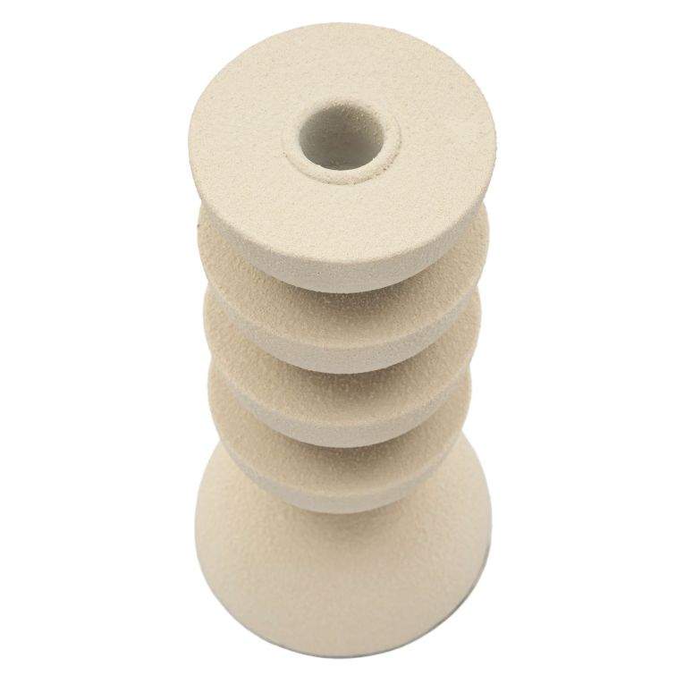 Portacandela Bianco Crema Sfumatura Colore Struttura Crema, - Faratite