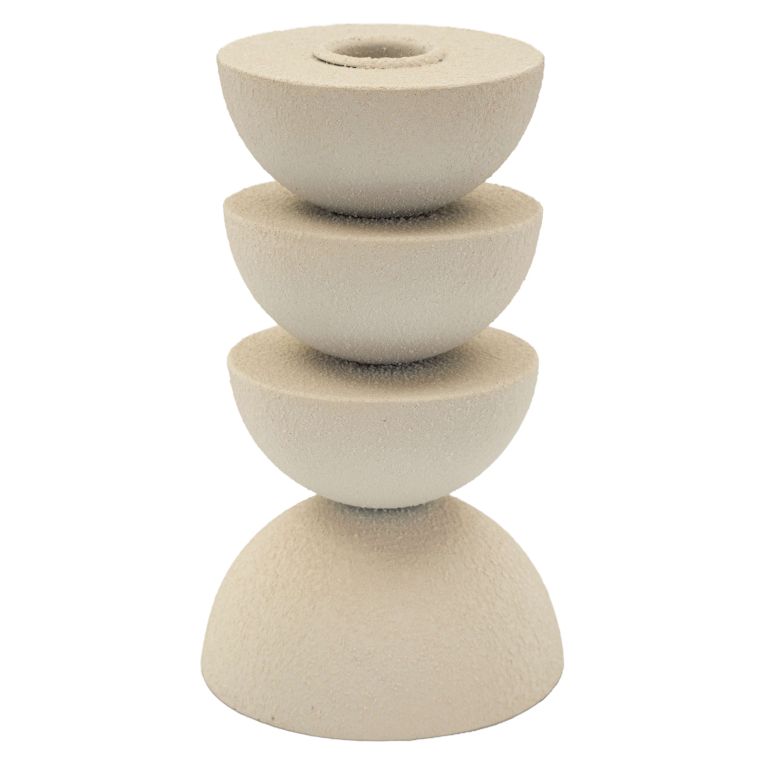 Portacandela Bianco Crema Sfumatura Colore Struttura Crema, - Farekani