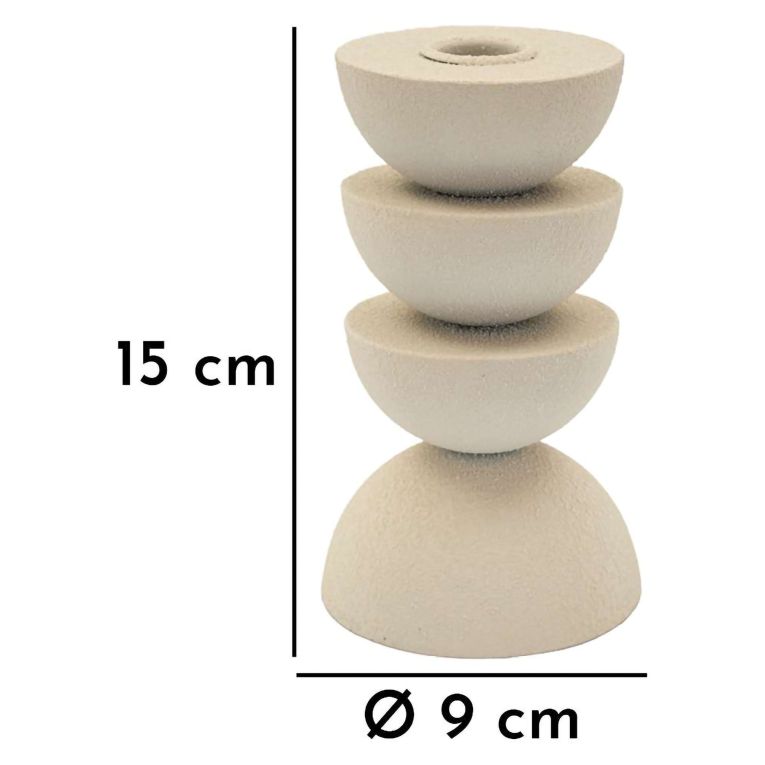 Portacandela Bianco Crema Sfumatura Colore Struttura Crema, - Farekani