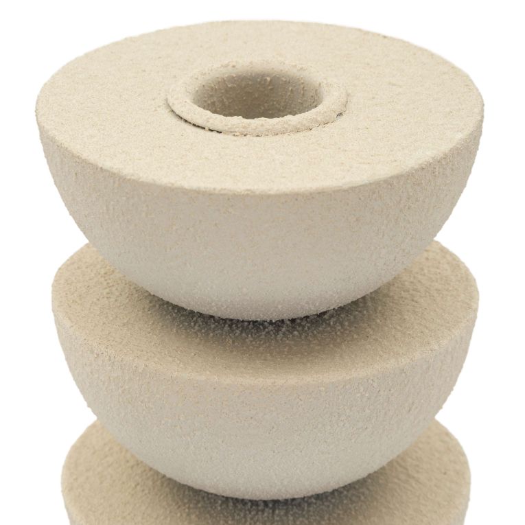 Portacandela Bianco Crema Sfumatura Colore Struttura Crema, - Farekani