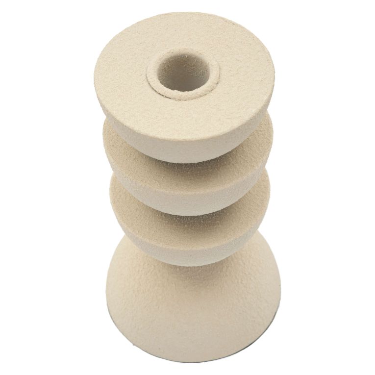 Portacandela Bianco Crema Sfumatura Colore Struttura Crema, - Farekani
