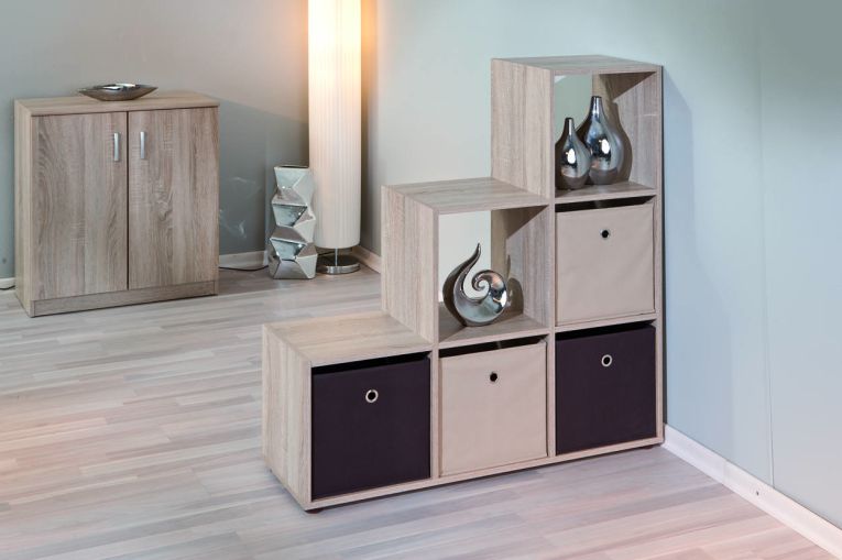 Portaoggetti pieghevole in polipropilene, color beige, cm 32x32x31