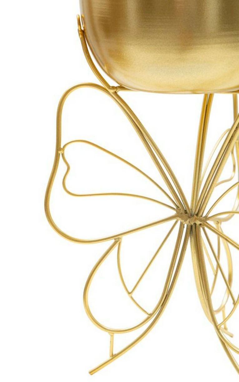 Portavasi Gollans, Complemento d'arredo, Articolo decorativo, Accessorio d'arredo, Oro, 22x22 h40 cm