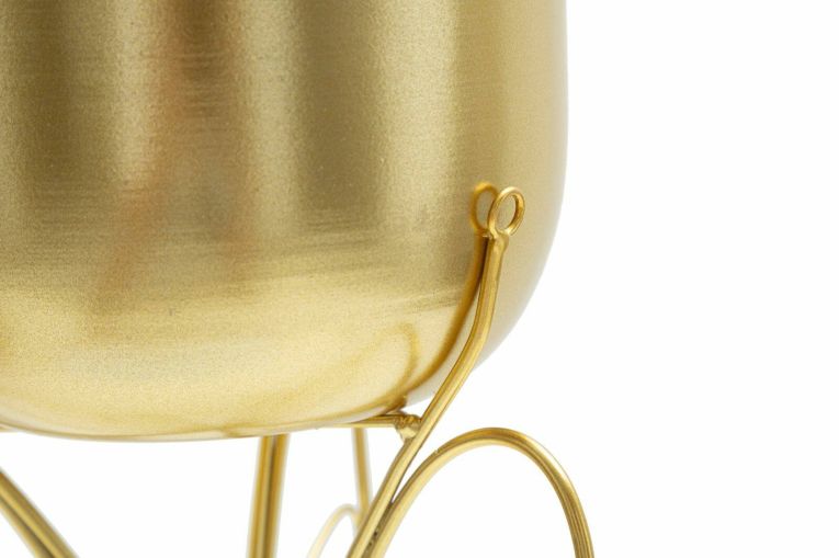 Portavasi Gollans, Complemento d'arredo, Articolo decorativo, Accessorio d'arredo, Oro, 22x22 h40 cm