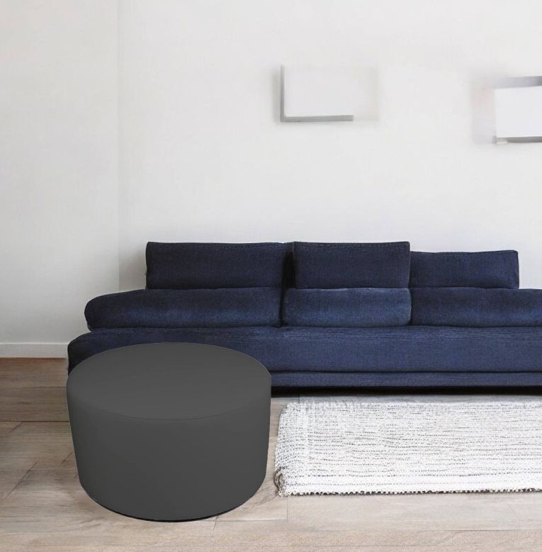 Pouf Abanera, Poltrona multiuso, Poltroncina sacco, Pouf poggiapiedi, Made in Italy, 79x79 h42 cm, Grigio scuro
