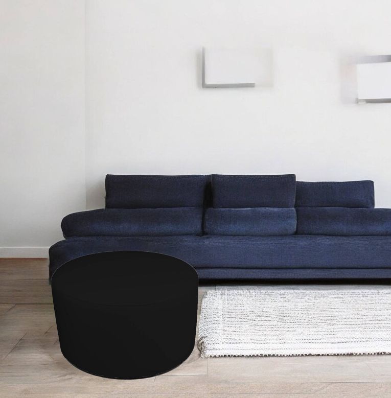 Pouf Abanera, Poltrona multiuso, Poltroncina sacco, Pouf poggiapiedi, Made in Italy, 79x79 h42 cm, Nero
