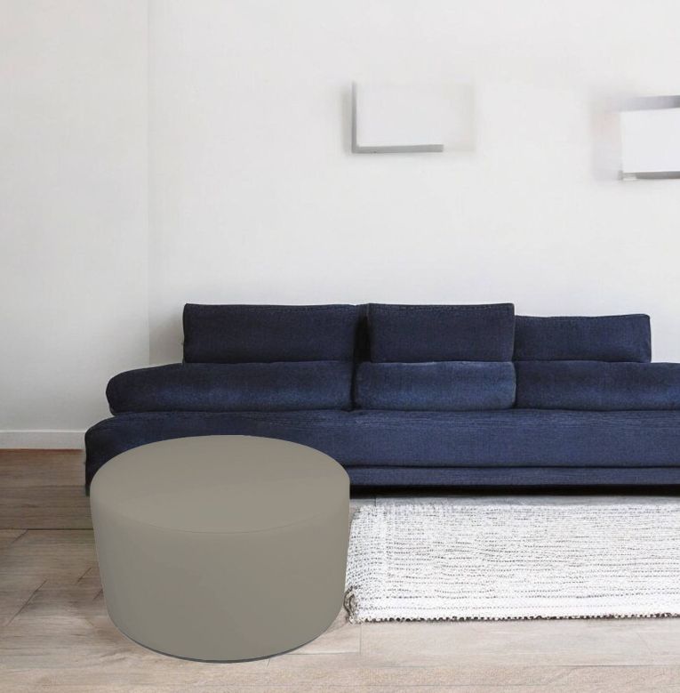 Pouf Abanera, Poltrona multiuso, Poltroncina sacco, Pouf poggiapiedi, Made in Italy, 79x79 h42 cm, Tortora