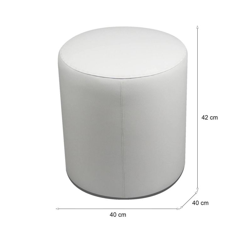 Pouf Abate, Poltrona multiuso, Poltroncina sacco, Pouf poggiapiedi, Made in Italy, 40x40 h42 cm, Bianco