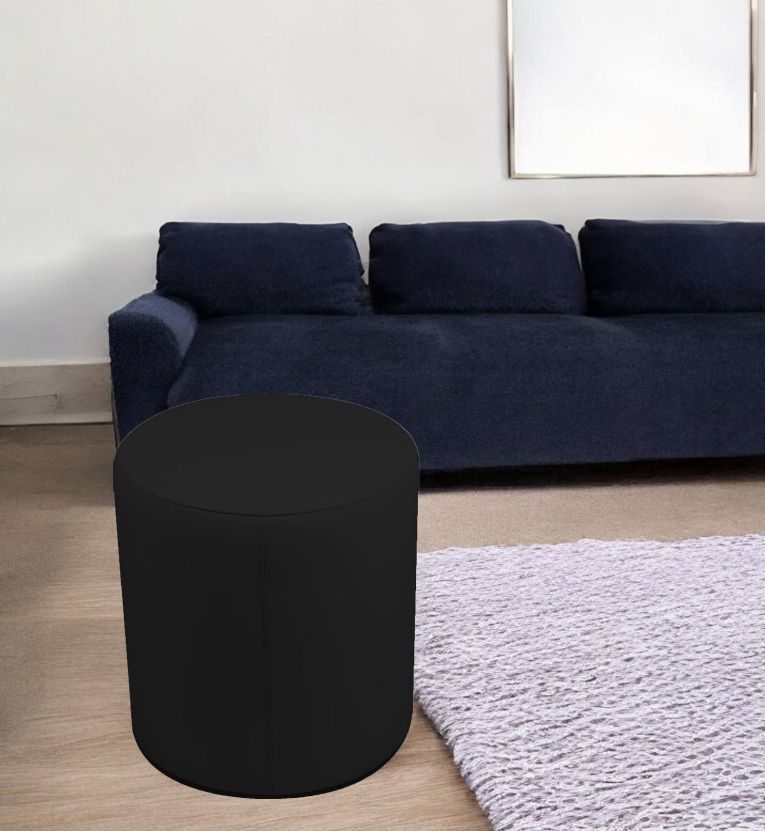 Pouf Abate, Poltrona multiuso, Poltroncina sacco, Pouf poggiapiedi, Made in Italy, 40x40 h42 cm, Nero
