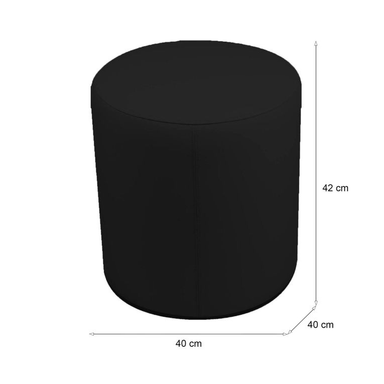 Pouf Abate, Poltrona multiuso, Poltroncina sacco, Pouf poggiapiedi, Made in Italy, 40x40 h42 cm, Nero