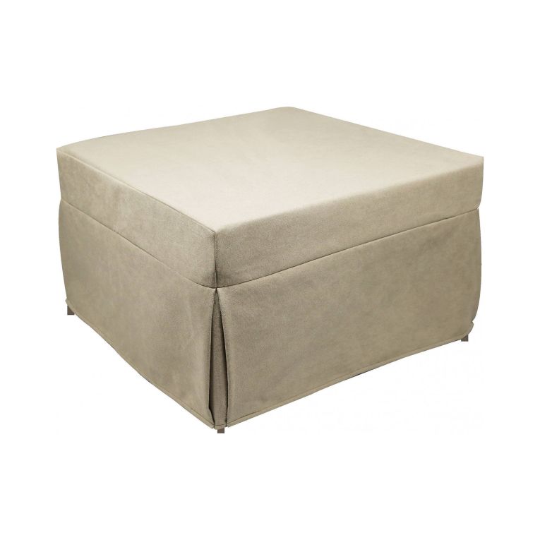 Pouf Abbis, Poltrona multiuso, Poltroncina sacco, Pouf letto, Made in Italy, 78x78 h45 cm, Beige