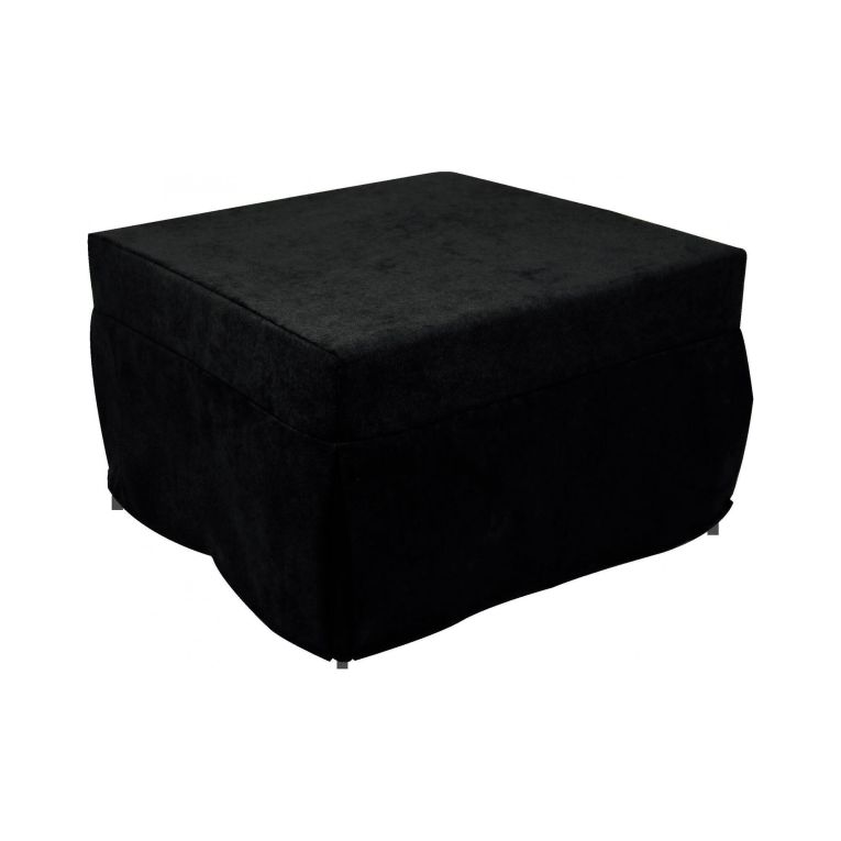 Pouf Abbis, Poltrona multiuso, Poltroncina sacco, Pouf letto, Made in Italy, 78x78 h45 cm, Nero