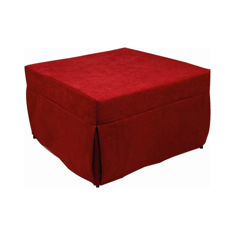 Pouf Abbis, Poltrona multiuso, Poltroncina sacco, Pouf letto, Made in Italy, 78x78 h45 cm, Rosso