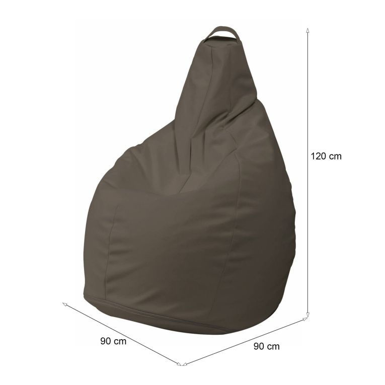 Pouf Abdog, Poltrona multiuso, Poltroncina sacco, Pouf poggiapiedi, Made in Italy, 90x90 h120 cm, Beige