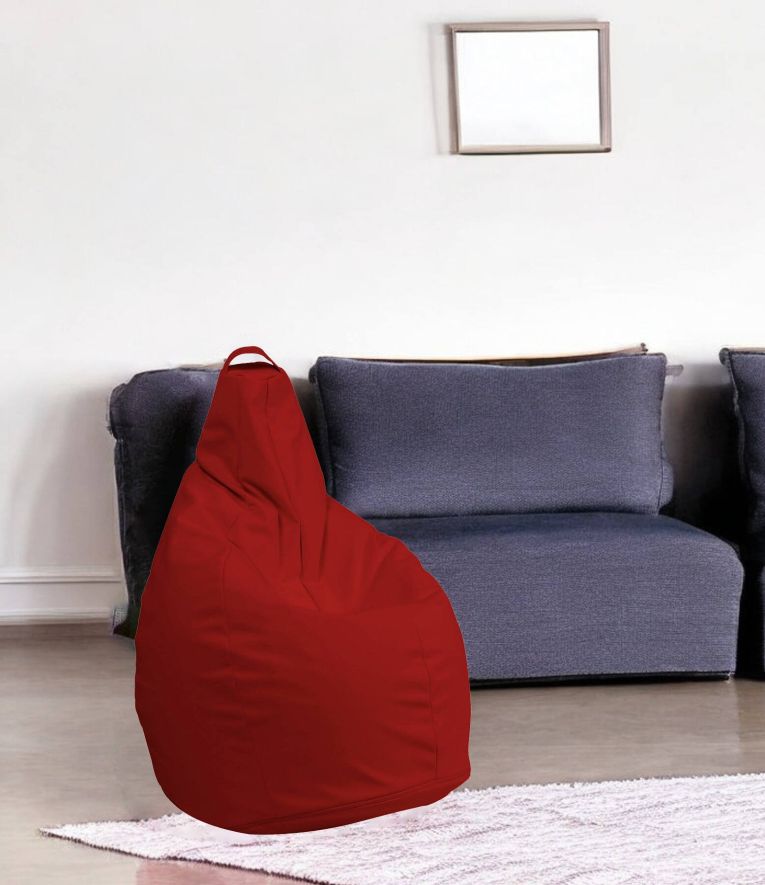 Pouf Abdog, Poltrona multiuso, Poltroncina sacco, Pouf poggiapiedi, Made in Italy, 90x90 h120 cm, Rosso