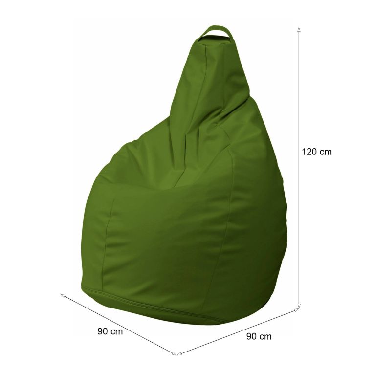 Pouf Abdog, Poltrona multiuso, Poltroncina sacco, Pouf poggiapiedi, Made in Italy, 90x90 h120 cm, Verde