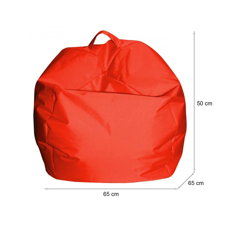 Pouf Abe, Poltrona multiuso, Poltroncina sacco, Pouf poggiapiedi, Made in Italy, 65x65 h50 cm, Arancione