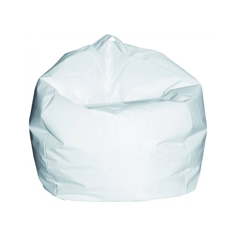Pouf Abe, Poltrona multiuso, Poltroncina sacco, Pouf poggiapiedi, Made in Italy, 65x65 h50 cm, Bianco