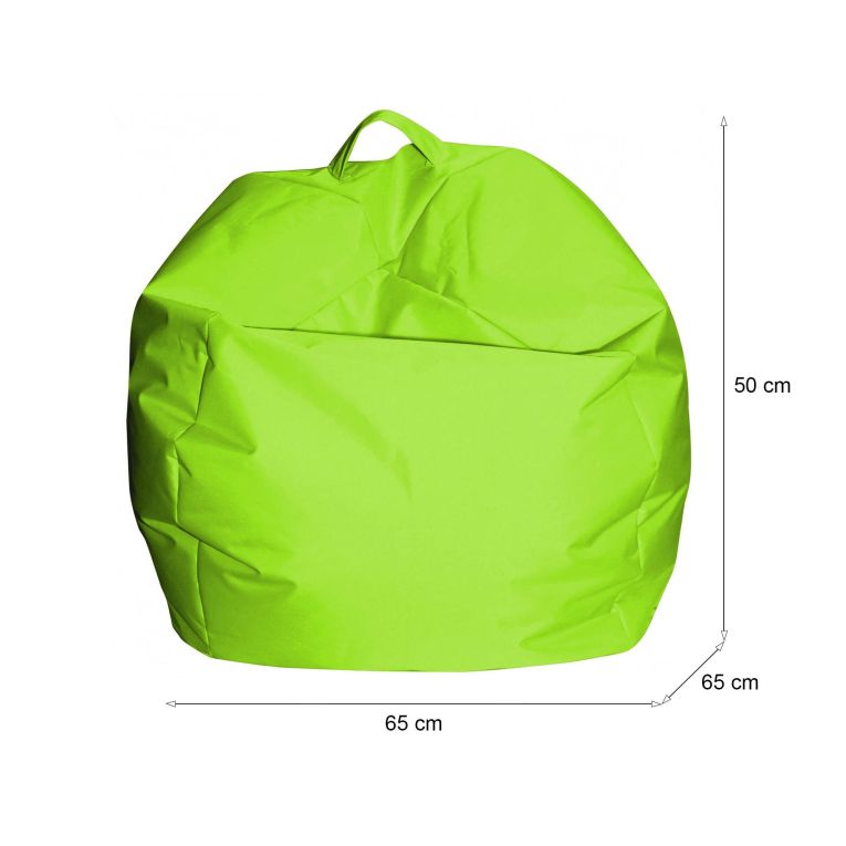 Pouf Abe, Poltrona multiuso, Poltroncina sacco, Pouf poggiapiedi, Made in Italy, 65x65 h50 cm, Verde