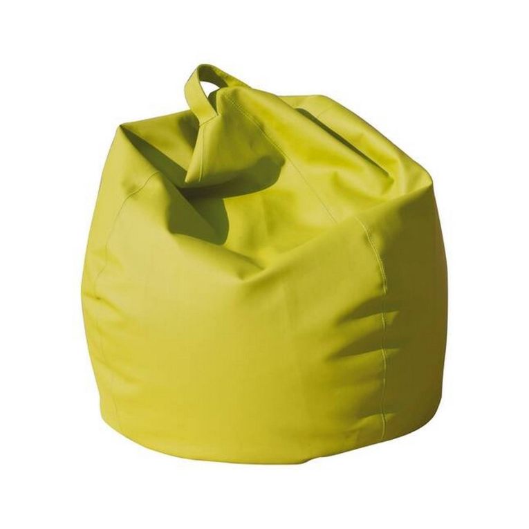 Pouf Abisso, Poltrona multiuso, Poltroncina sacco, Pouf poggiapiedi, Made in Italy, 70x70 h110 cm, Giallo