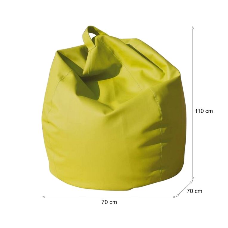 Pouf Abisso, Poltrona multiuso, Poltroncina sacco, Pouf poggiapiedi, Made in Italy, 70x70 h110 cm, Giallo