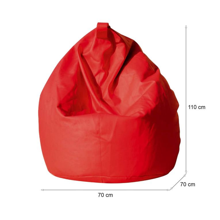 Pouf Abisso, Poltrona multiuso, Poltroncina sacco, Pouf poggiapiedi, Made in Italy, 70x70 h110 cm, Rosso