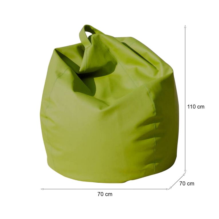 Pouf Abisso, Poltrona multiuso, Poltroncina sacco, Pouf poggiapiedi, Made in Italy, 70x70 h110 cm, Verde