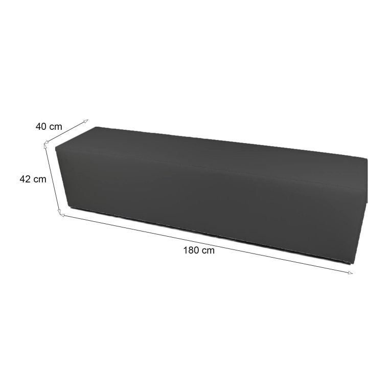 Pouf Abra, Poltrona multiuso, Poltroncina sacco, Pouf poggiapiedi, Made in Italy, 180x40 h42 cm, Grigio