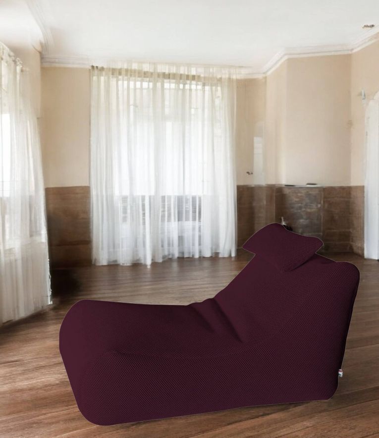 Pouf Abuli, Poltrona multiuso, Poltroncina sacco, Pouf poggiapiedi, Made in Italy, 70x120 h65 cm, Bordeaux