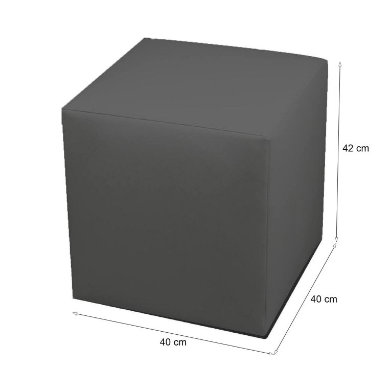 Pouf Acerbo, Poltrona multiuso, Poltroncina sacco, Pouf poggiapiedi, Made in Italy, 40x40 h42 cm, Grigio scuro
