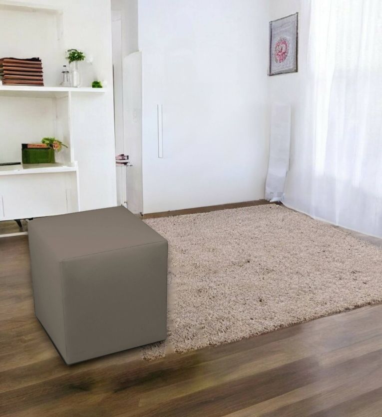 Pouf Acerbo, Poltrona multiuso, Poltroncina sacco, Pouf poggiapiedi, Made in Italy, 40x40 h42 cm, Tortora