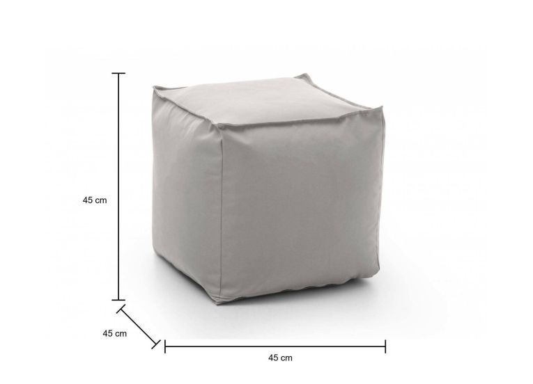 Pouf Annalaura, Pouf multifunzione, 100% Made in Italy, Poltroncina relax in tessuto imbottito, Cm 45x45h45, Bianco