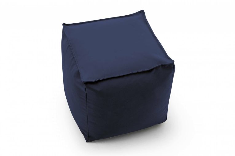 Pouf Annalaura, Pouf multifunzione, 100% Made in Italy, Poltroncina relax in tessuto imbottito, Cm 45x45h45, Blu