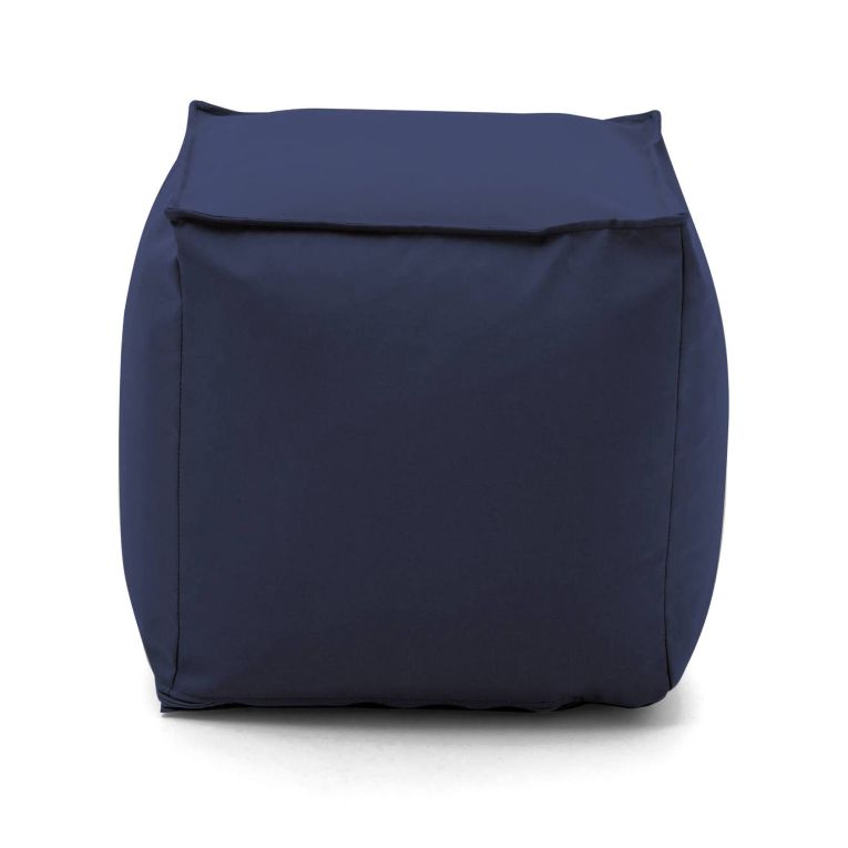 Pouf Annalaura, Pouf multifunzione, 100% Made in Italy, Poltroncina relax in tessuto imbottito, Cm 45x45h45, Blu