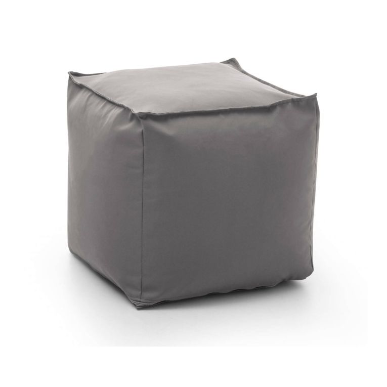 Pouf Annalaura, Pouf multifunzione, 100% Made in Italy, Poltroncina relax in tessuto imbottito, Cm 45x45h45, Grigio