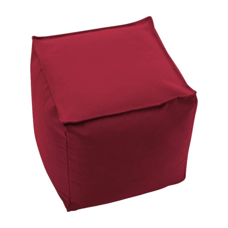 Pouf Annalaura, Pouf multifunzione, 100% Made in Italy, Poltroncina relax in tessuto imbottito, Cm 45x45h45, Rosso