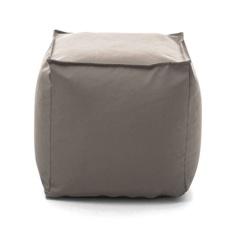 Pouf Annalaura, Pouf multifunzione, 100% Made in Italy, Poltroncina relax in tessuto imbottito, Cm 45x45h45, Tortora
