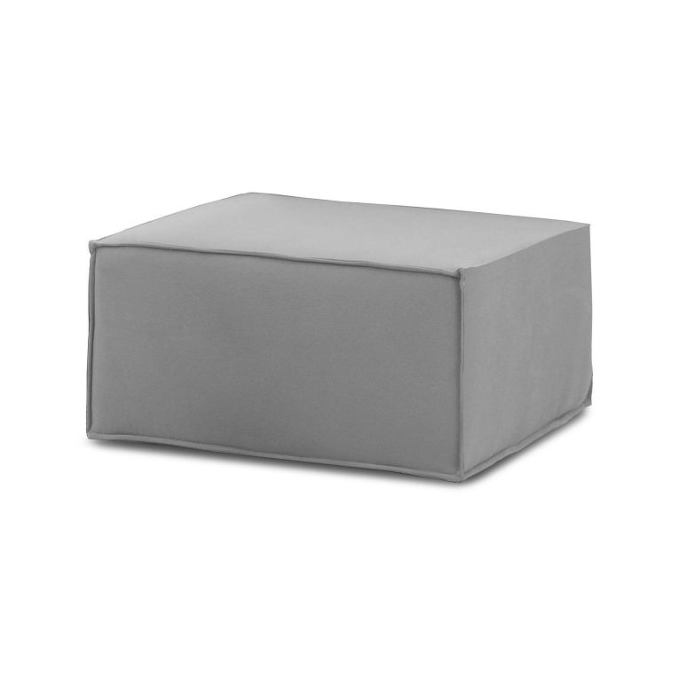 Pouf Barbara, Pouf da salotto, 100% Made in Italy, Poltroncina relax in tessuto imbottito, Cm 80x70h43, Grigio