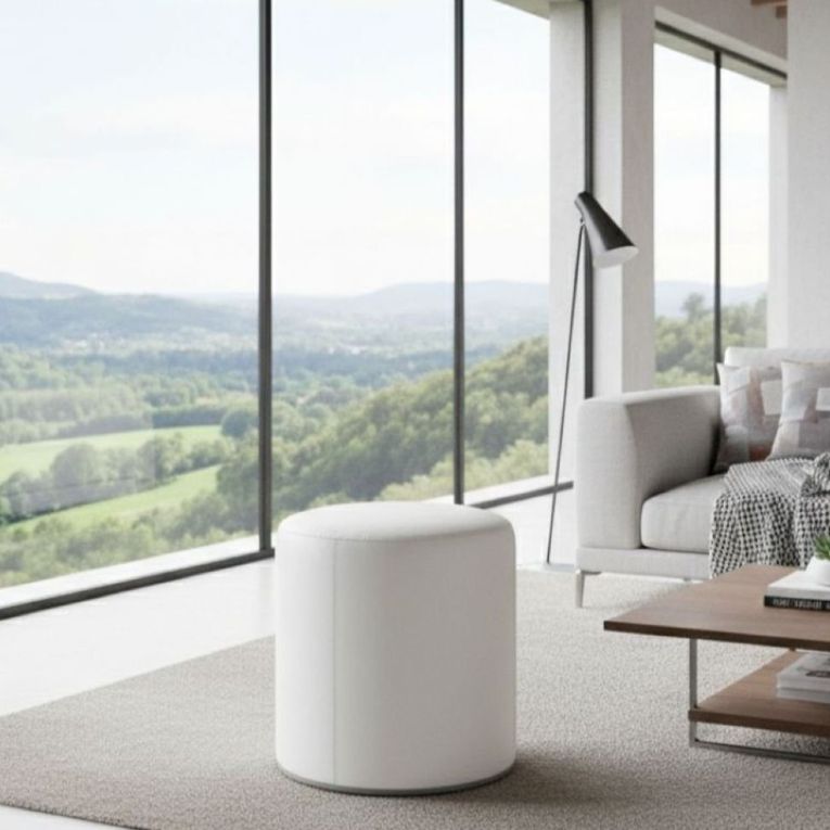 Pouf cilindrico bianco 40x40x42h cm - Lisboa