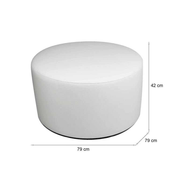 Pouf cilindrico bianco 79x79x42h cm - Anacapri