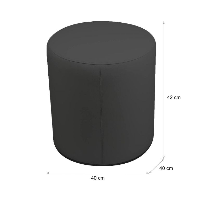 Pouf cilindrico grigio scuro 40x40x42h cm - Lisboa