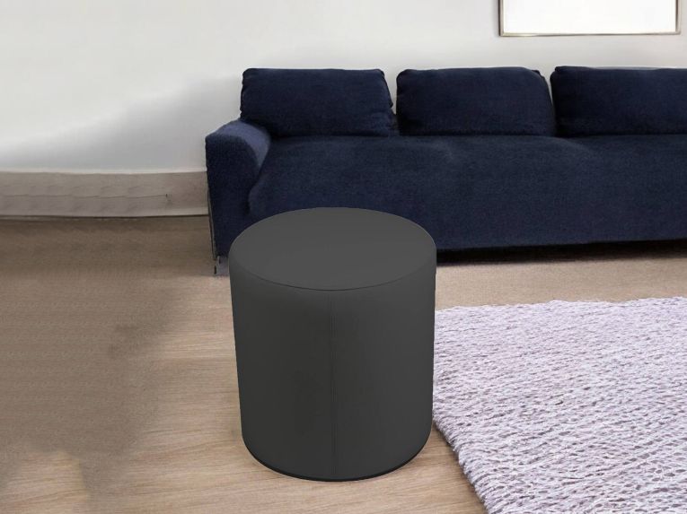 Pouf cilindrico grigio scuro 40x40x42h cm - Lisboa