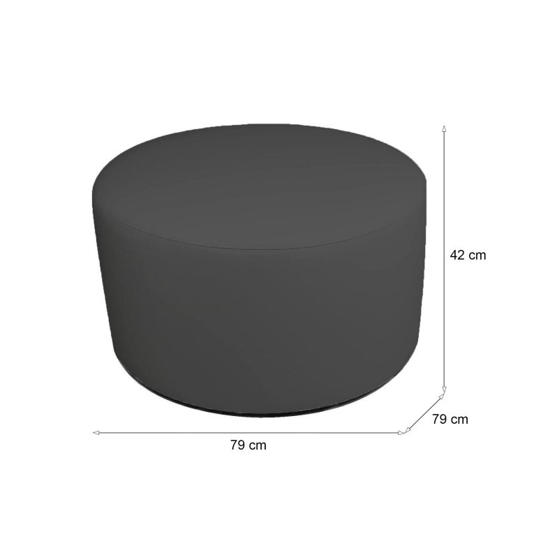 Pouf cilindrico grigio scuro 79x79x42h cm - Anacapri